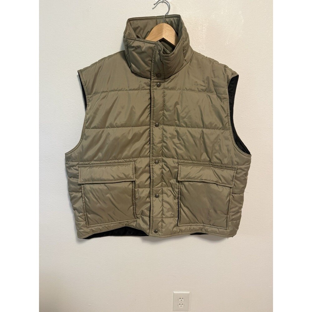 Vintage Haband Puffer Vest Men's Size 3X Tan Khaki Insulated Snap  Front Pockets